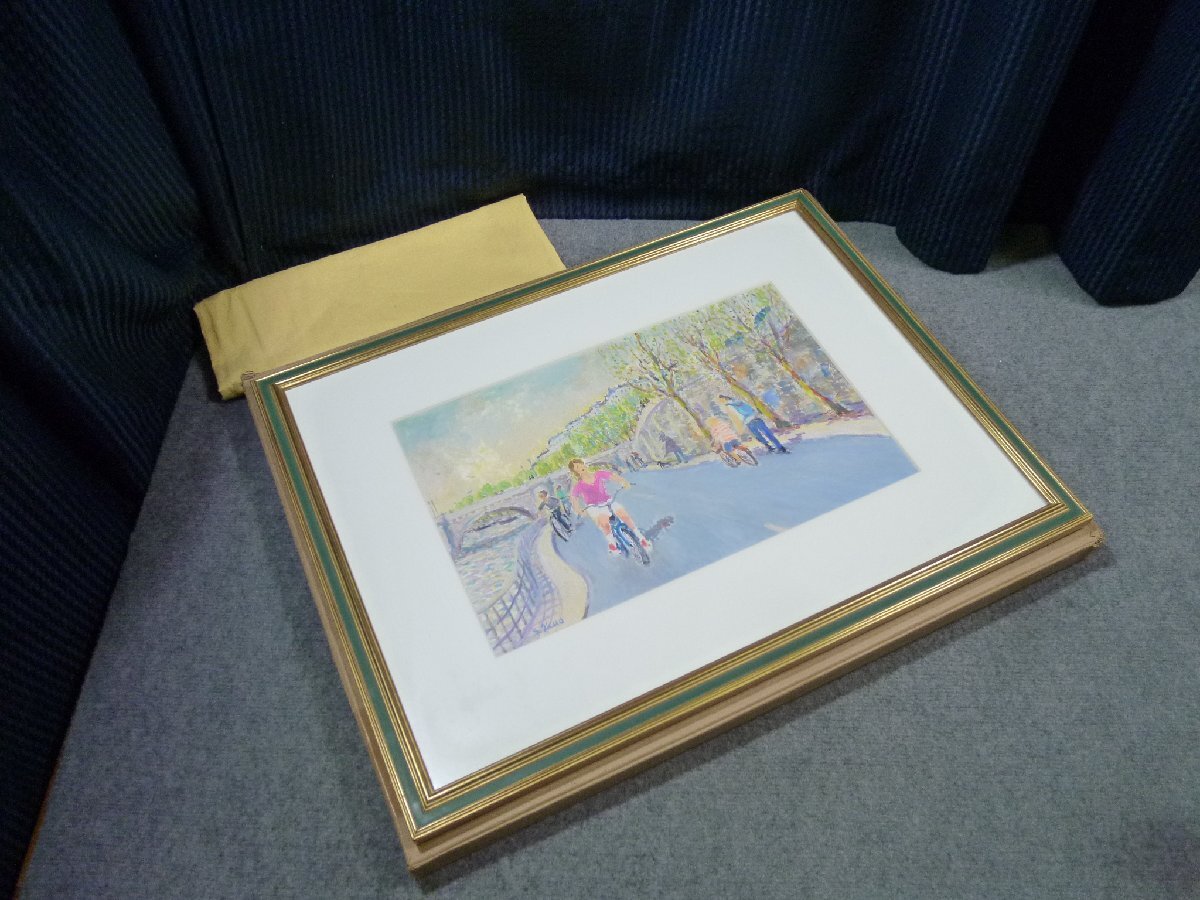 ▲ 嶋田幾雄 「パリの春 口笛ふいて」 2005年 風景画 絵画 ▲