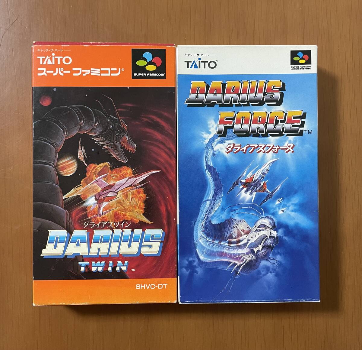 ［レア］SFC ダライアスツイン・ダライアスフォース 箱説付き スーパーファミコン シューティングゲーム