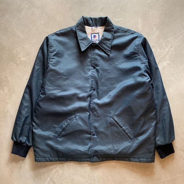 【XL/XXL】USA製 Rennoc 裏ボア ナイロン コーチジャケット ネイビー 紺無地■ビンテージ オールド アメリカ古着 80s/90s ビッグサイズ