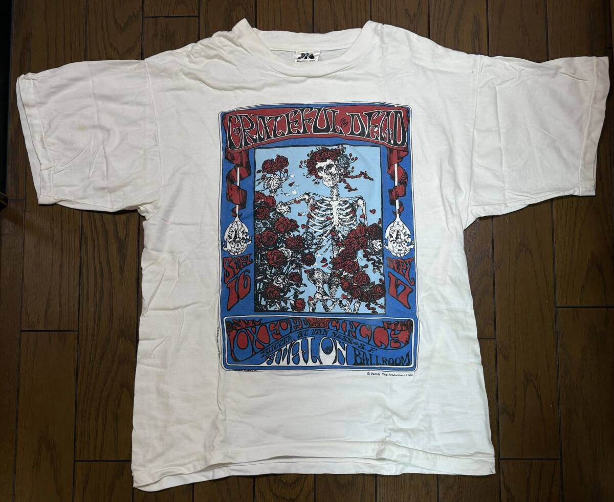 GREATFUL DEAD　/　Skull & Roses　Tシャツ（メンズLサイズ）４０年近く前のリアル　ヴィンテージです