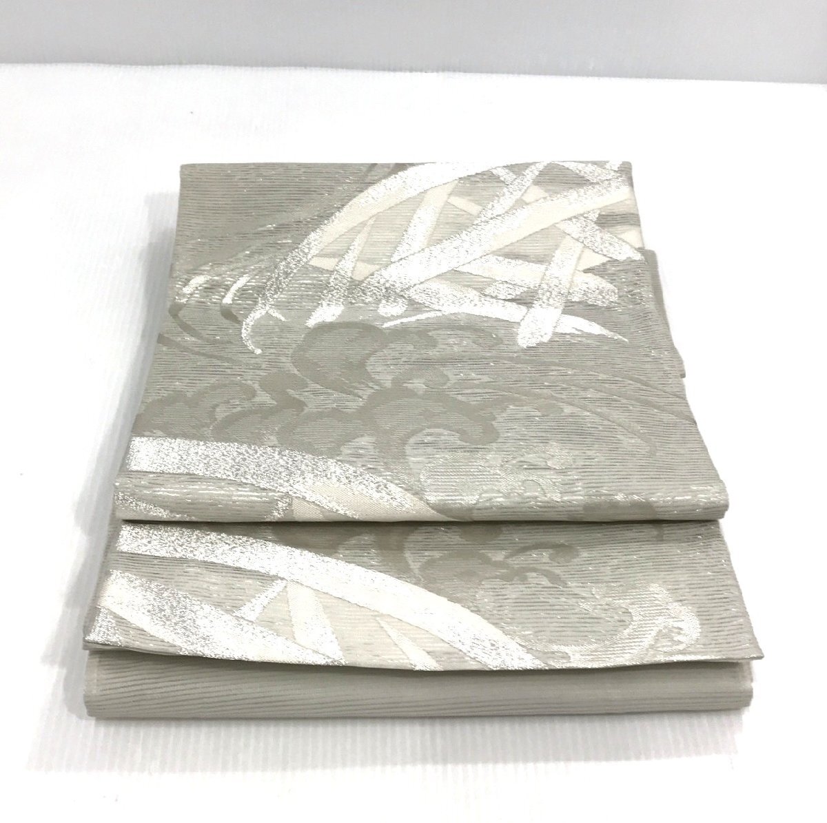 高級 夏帯 絽 袋帯 帯 幅31㎝×長436㎝ 光沢 銀糸織り 流水柄 フォーマル 着物 和服 和装 留袖 色留袖 六通 タペストリー【道楽札幌】