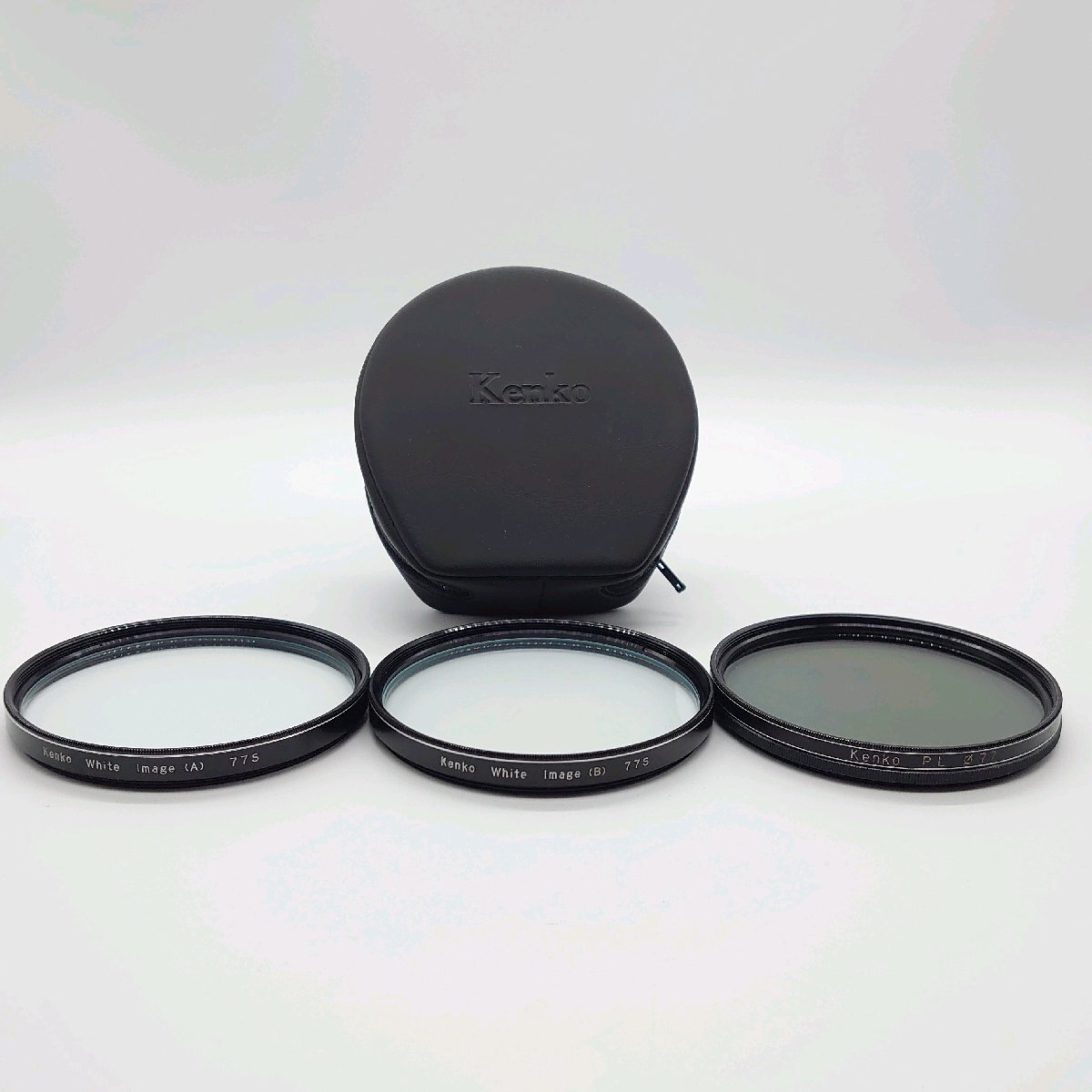 レンズフィルター 3枚セット Kenko PL φ77/Kenko white image(A)77S/Kenko white image(B)77S ケース付 JAPAN ケンコー カメラ 道楽札幌
