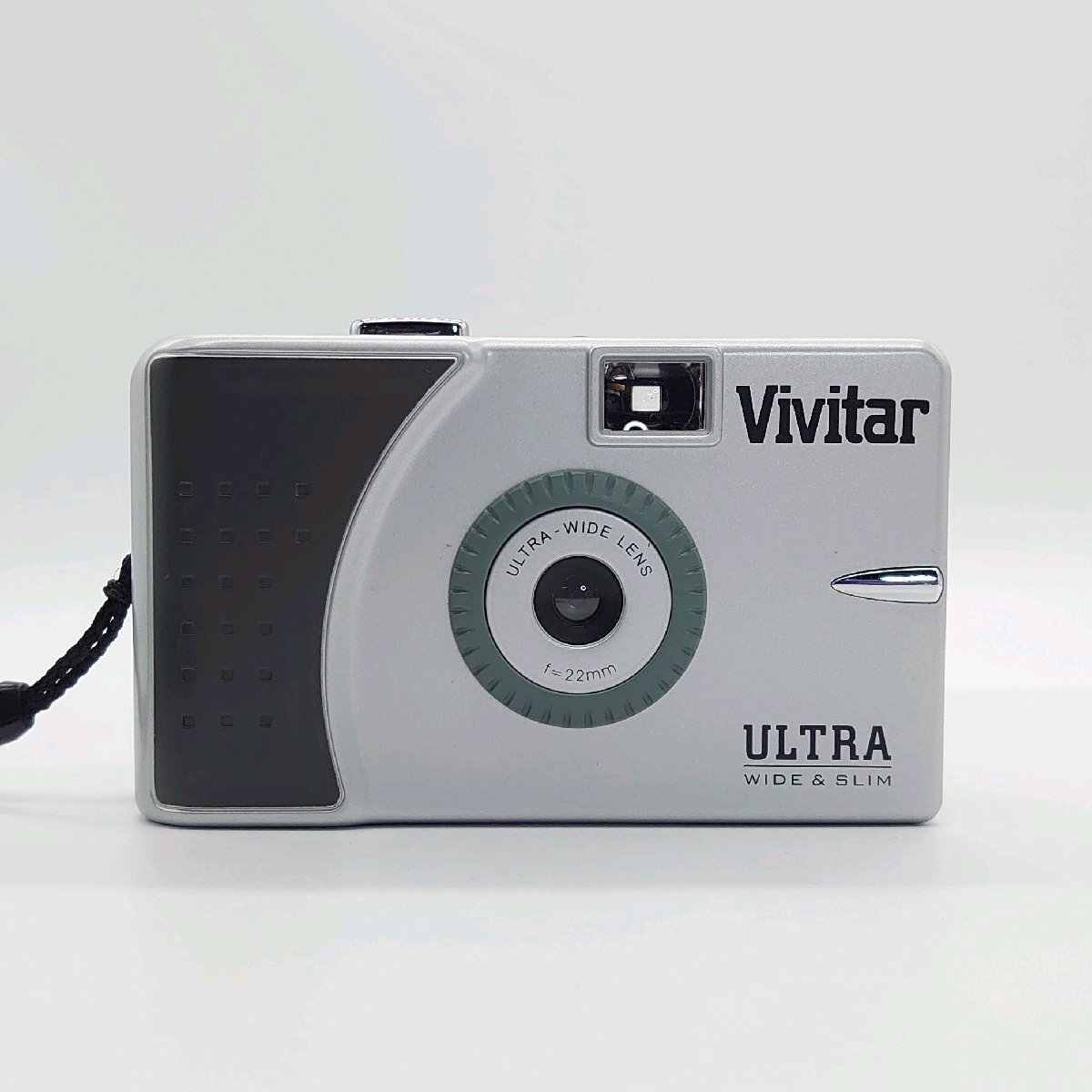ジャンク Vivitar ULTRA WIDE＆SLIM フィルムカメラ ブラックグリップ 35mmフィルム 広角22mm ケース付 トイカメラ ヴィヴィター【道楽札幌