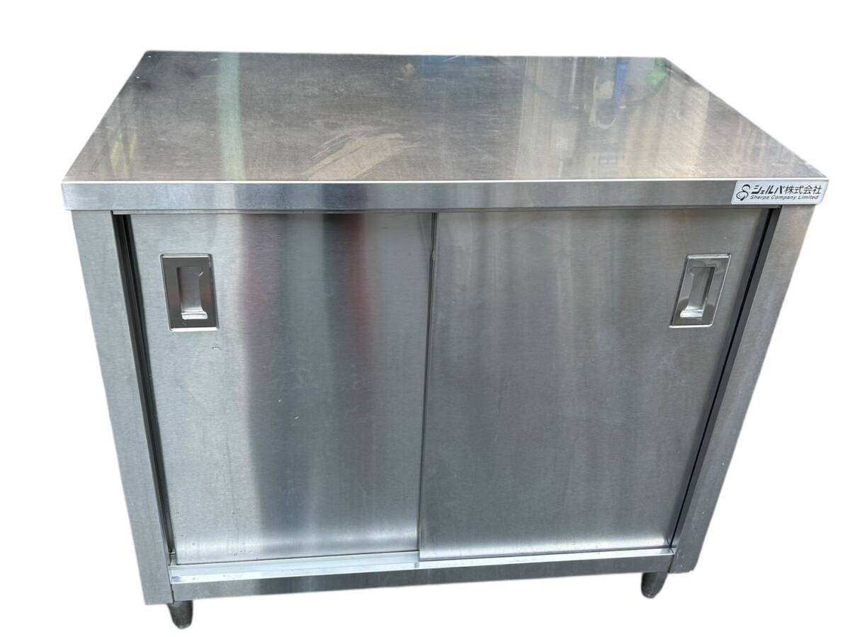 ※引き取り限定※キャビネット作業台 業務用 作業台 幅1000x奥行600x高さ920mm キャビネット 厨房機器 板金