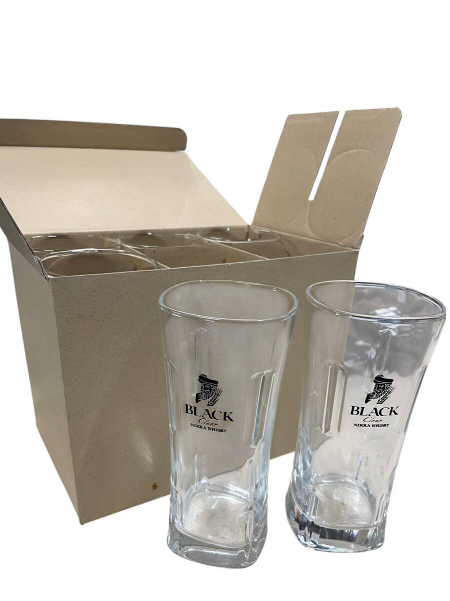 ①☆新品・未使用☆NIKKA WHISKY BLACKClear タンブラー６個セット　ガラス　ノベルティ　