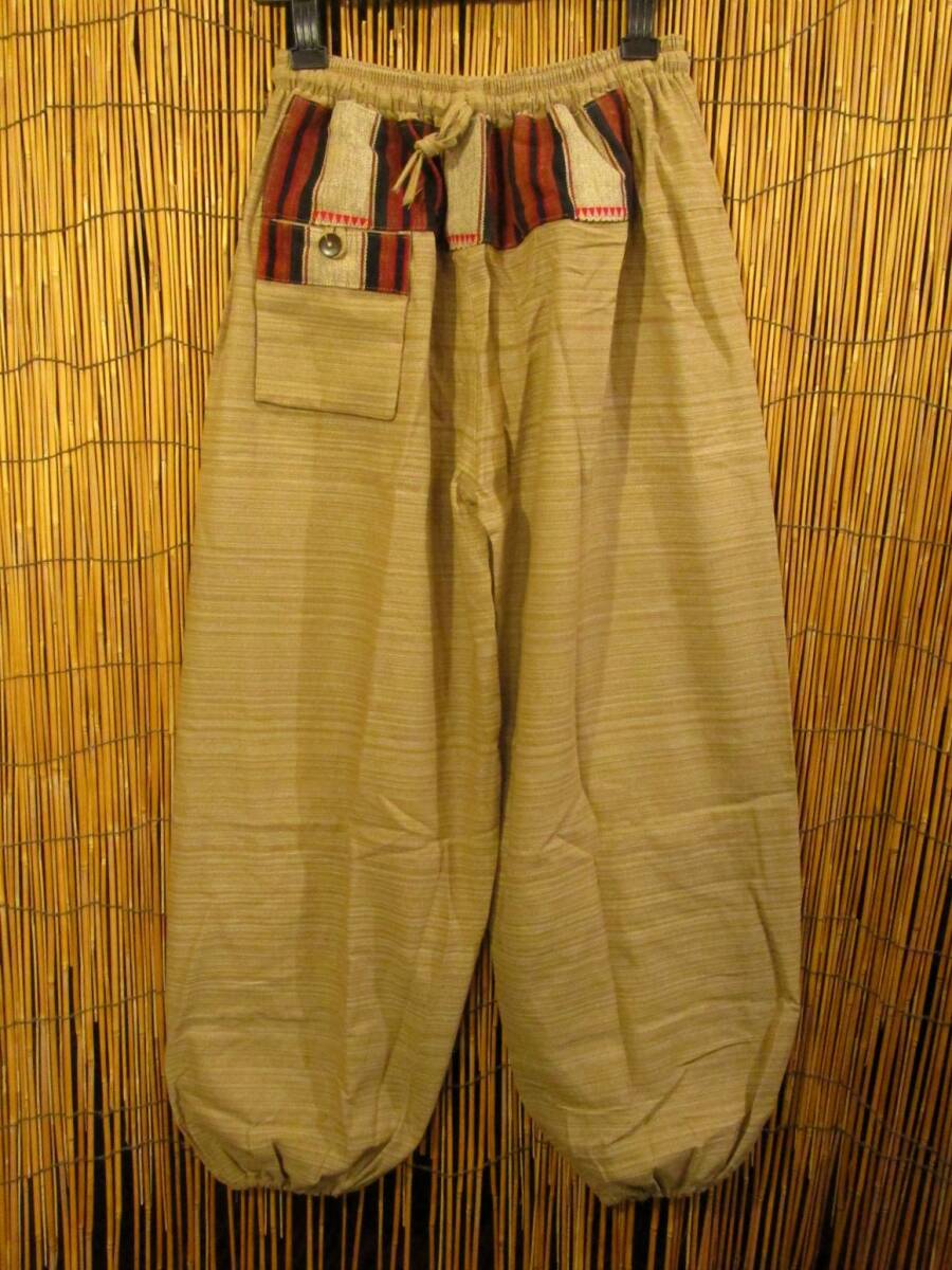 【送料込み／ＳＡＬＥ】①新品＊男女兼用＊コットン素材＊ナガ族＊ふんわり＊アラジンパンツ エスニック アジアン MAJAM
