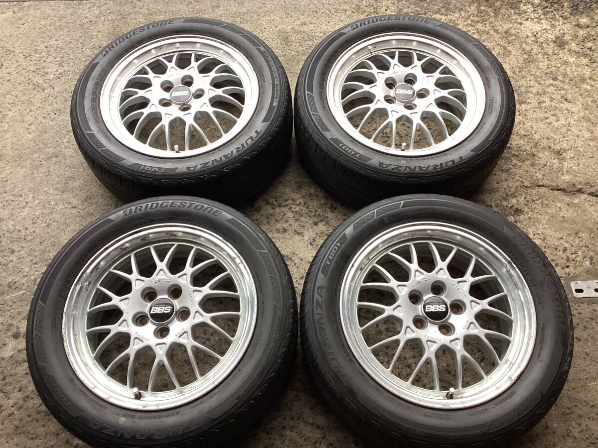 M8695 スバル 純正 BBS 鍛造 16インチ 6.5J +55 100/5H＆205/55R16 夏タイヤ4本 インプレッサ レガシィ プリウス30流用