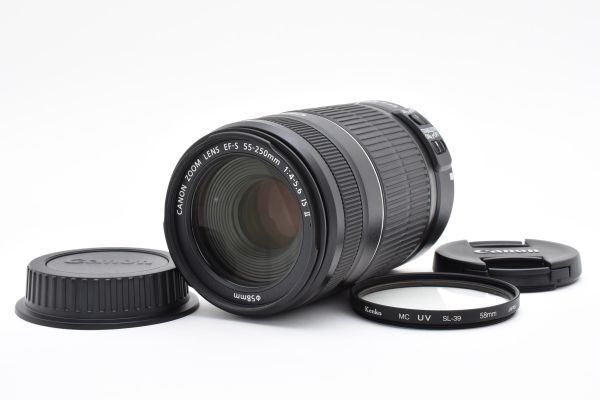 完動良品 Canon Zoom Lens EF-S 55-250mm F4-5.6 IS II AF standard Lens 手ブレ補正 望遠ズームレンズ / キヤノン EF APS-C Ⅱ 2 ２ #1433