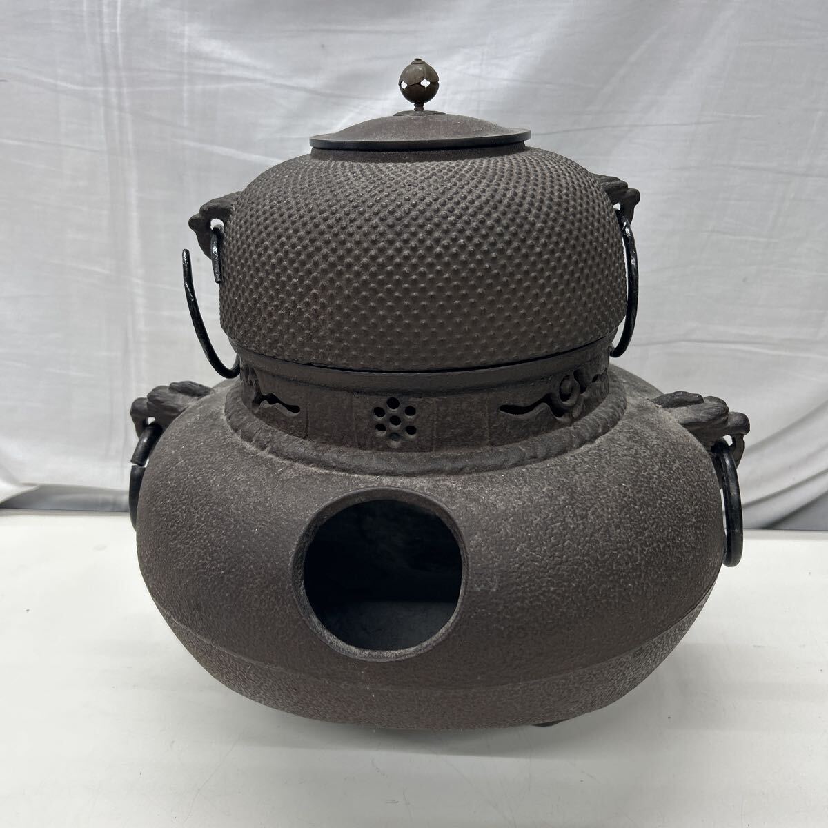 86★70811-⑤ 風炉釜 鉄瓶 鉄釜 茶道 茶道具 茶釜 キズ 汚れ あります