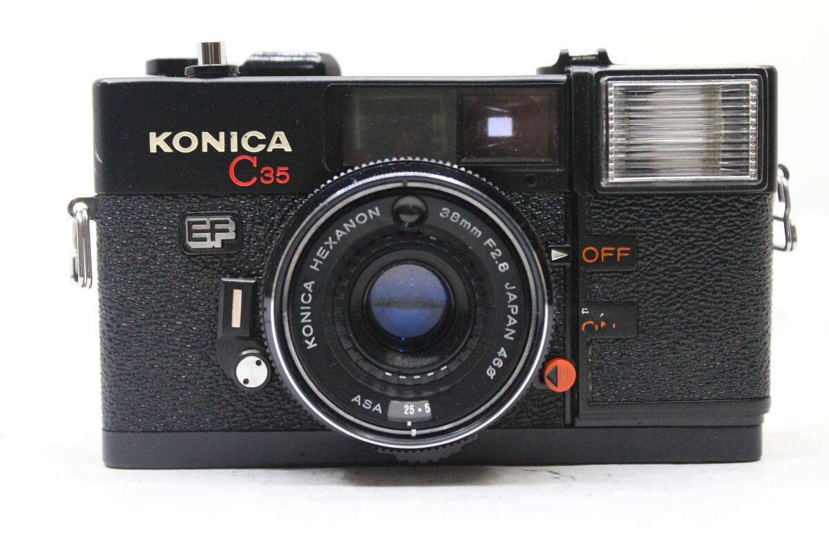 ★良品★KONICA コニカ C35 EF HEXANON 38mm F2.8 人気の単集点式搭載コンパクトフィルムカメラ！動作品！ OK8658
