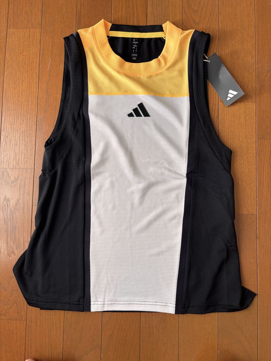即決★アディダス　軽量 HEAT. RDY プロ マッチ タンクトップ M　新品　白　オレンジ　黒　新品テニス　IM8179 IKL66