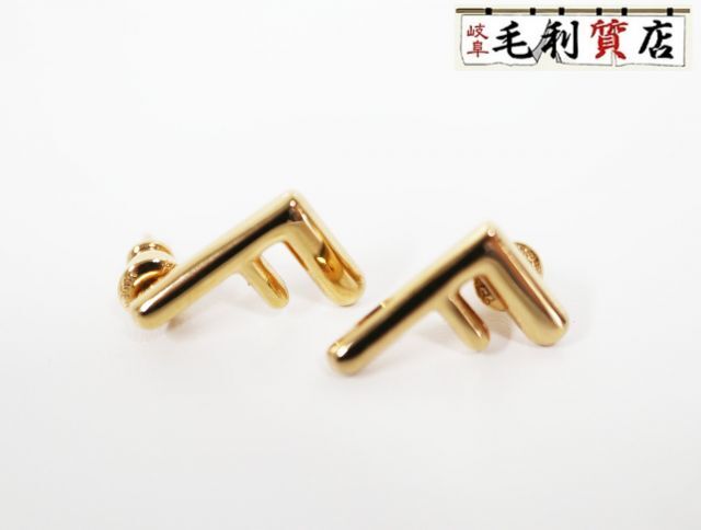 フェンディ FENDI 8AH085 B08 フォーエバー FFロゴ メタル ゴールド レディース【中古】ピアス