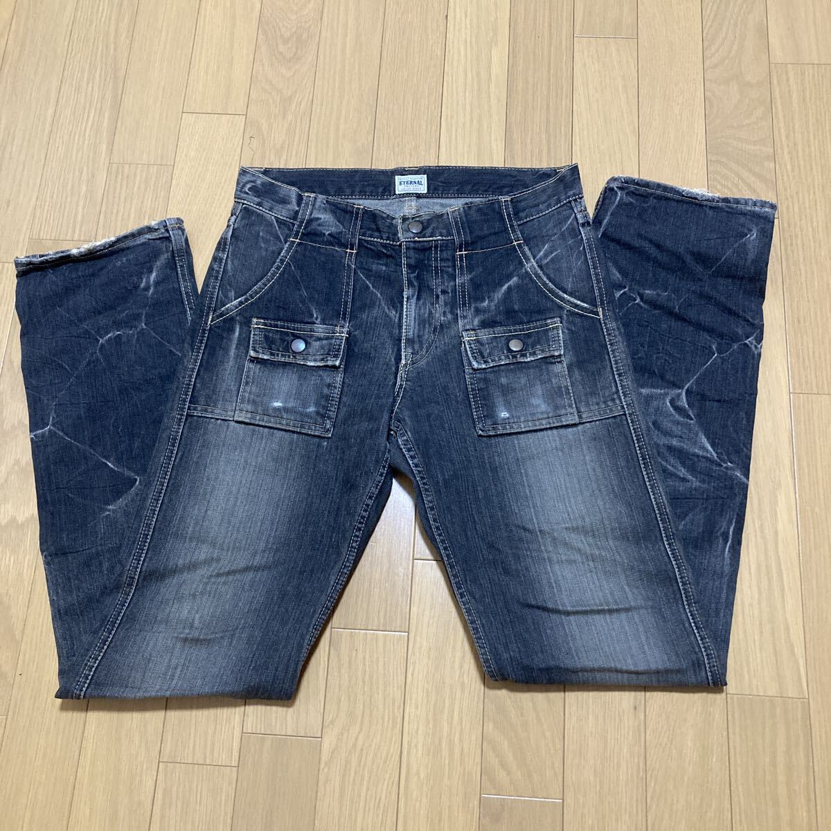 ETERNAL エターナル　デニム　ブラックデニム　ブッシュパンツ　アメカジ　岡山デニム　児島　古着　サイズ30 ジーンズ