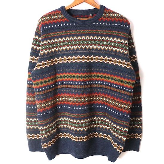 Barbour バブアー フェアアイル ウールニット セーター(メンズ L)Case Fairisle Crew Neck