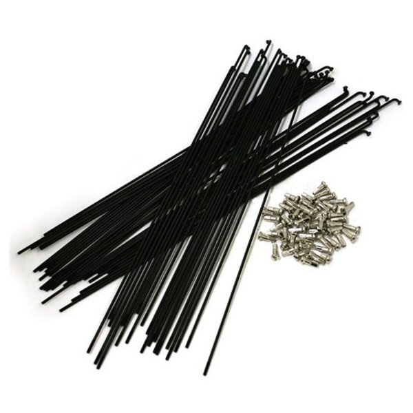 【定形外発送可】4962625873345 CNスポーク / ステンレススポーク #14×262mm 2.0×262mm ブラック 50本 ニップル付き