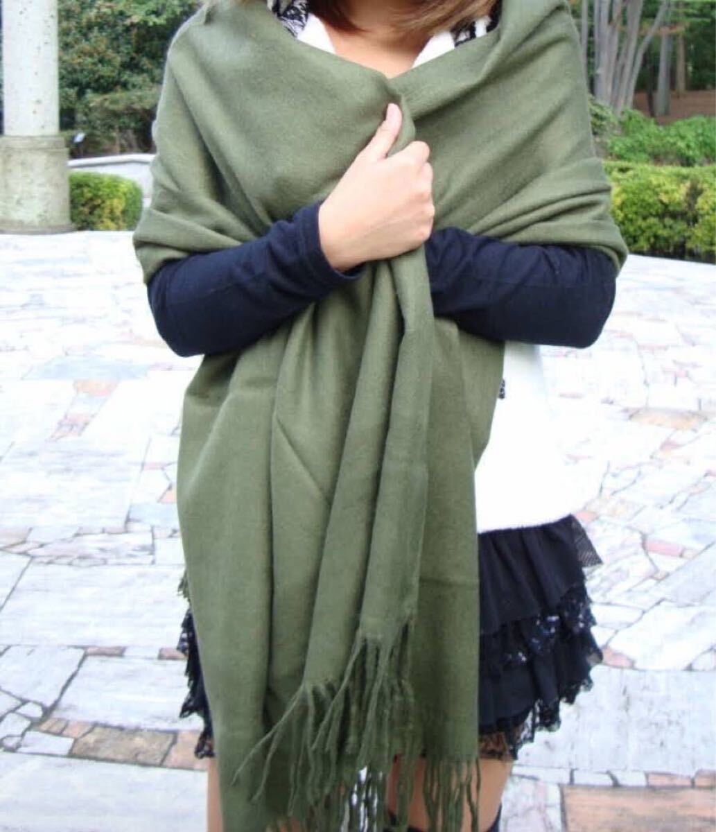 SALE◆カシミア100％英国”ストール”新作”25NEWモスグリーン〇*:..azu00c