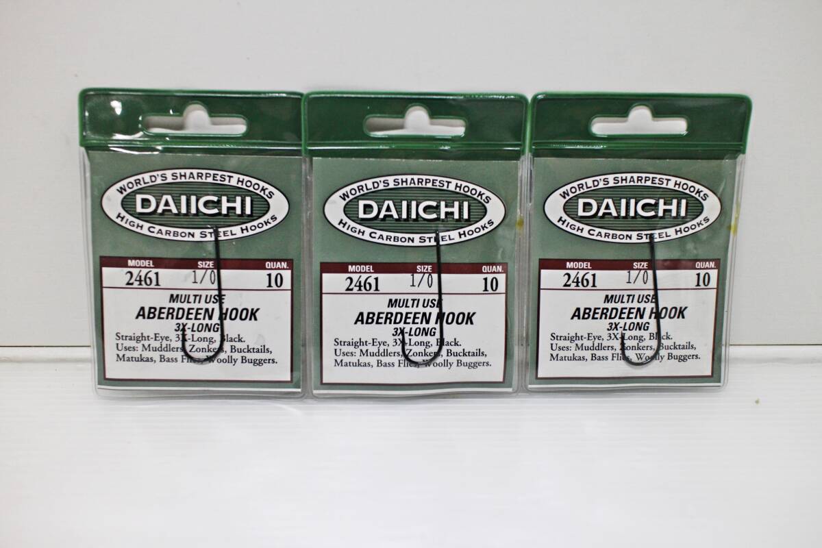 ★未使用品 DAIICHI/ダイイチ アバディーンフック 2461 1/0 3パックセット フライフック