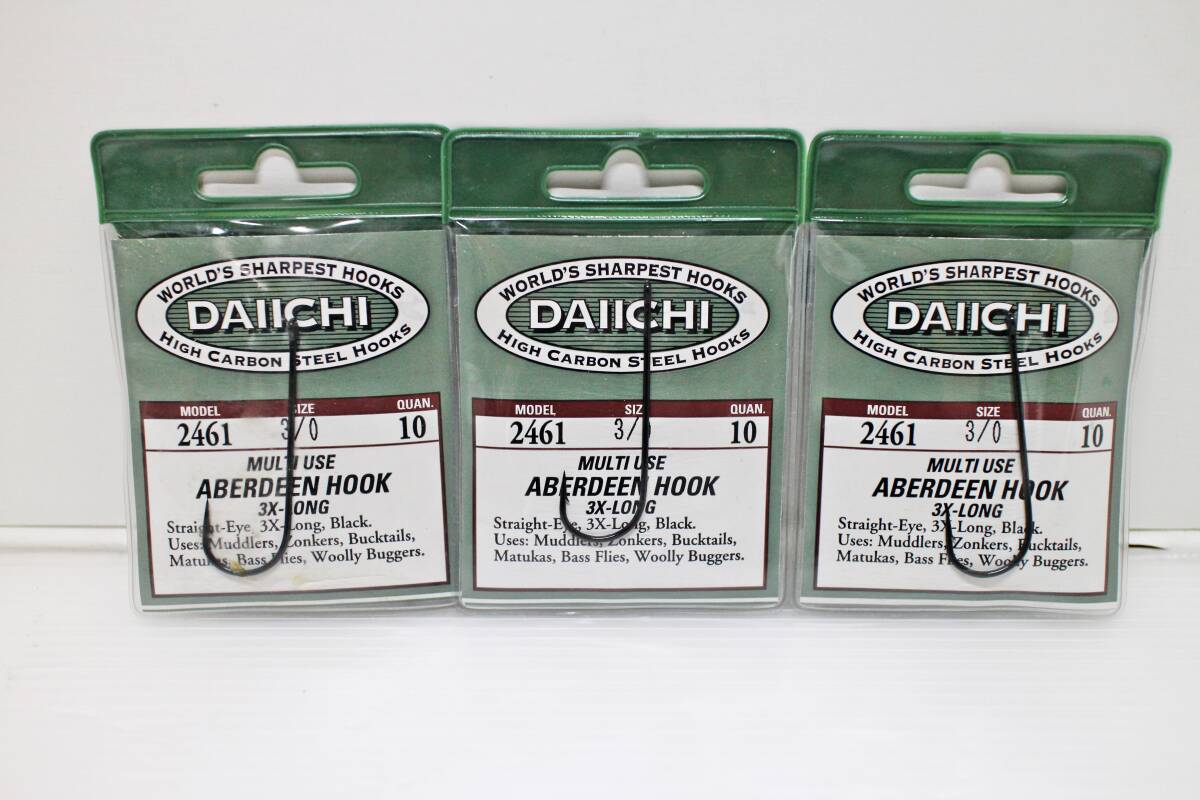 ★未使用品 DAIICHI/ダイイチ アバディーンフック 2461 3/0 3パックセット フライフック