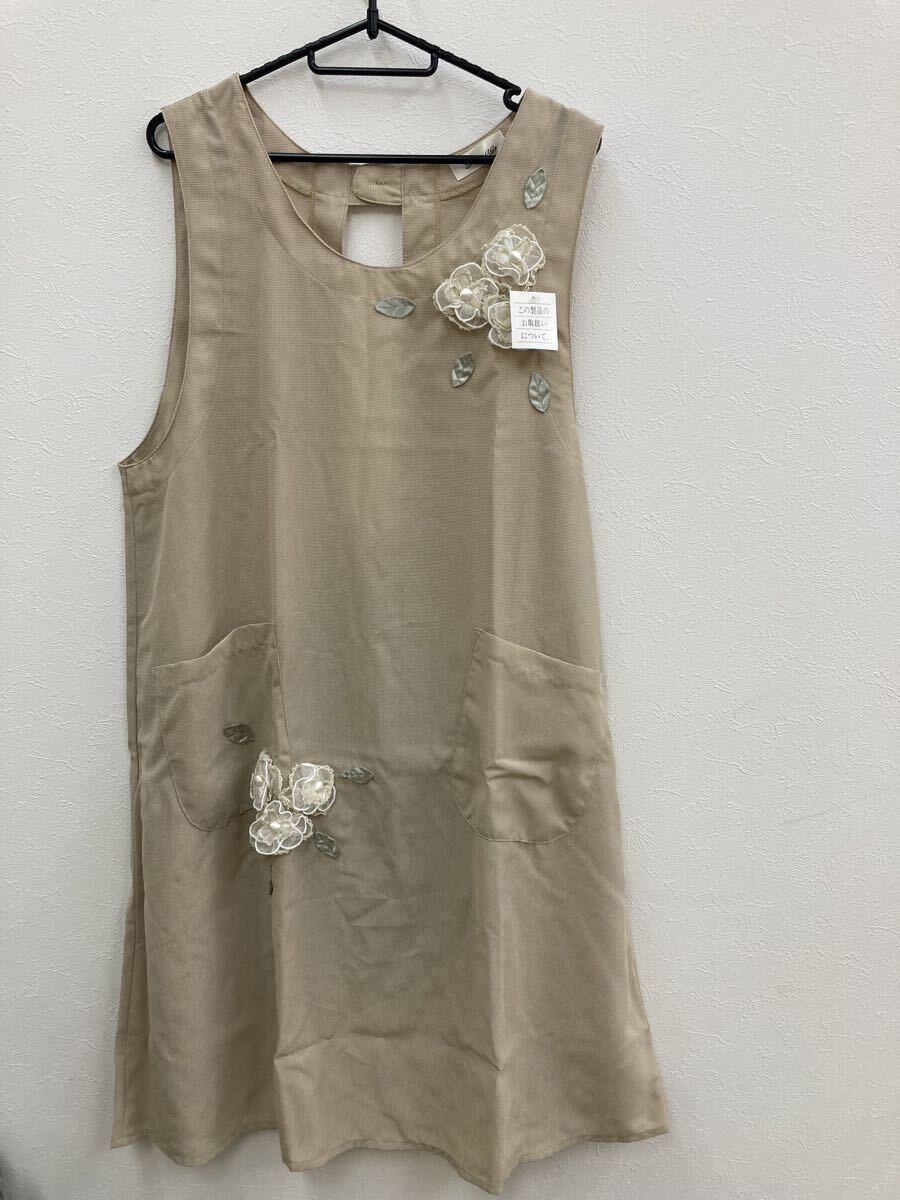 【8E24】green age エプロン 大人用 ワンピース レトロ 昭和 花柄 美品 料理