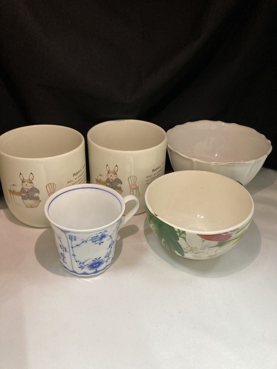 【7E115.7E17.7E13.7E154】食器まとめ MORY HOUSE タッパー 蓋なし 白色 ボウル Gien volupte カップ 欠けあり メープル コップ レトロ 