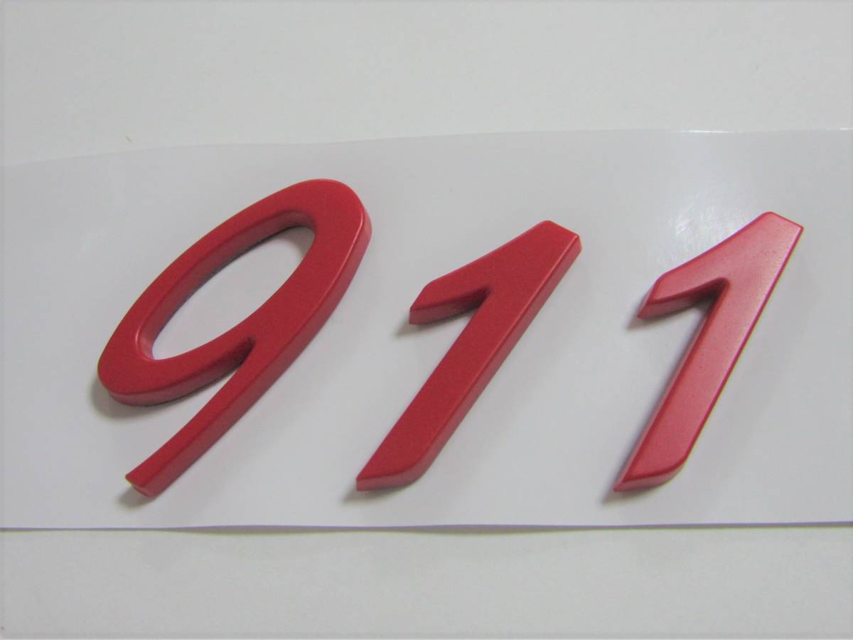 PORSCHE ポルシェ リア エンブレム 911 マットレッド