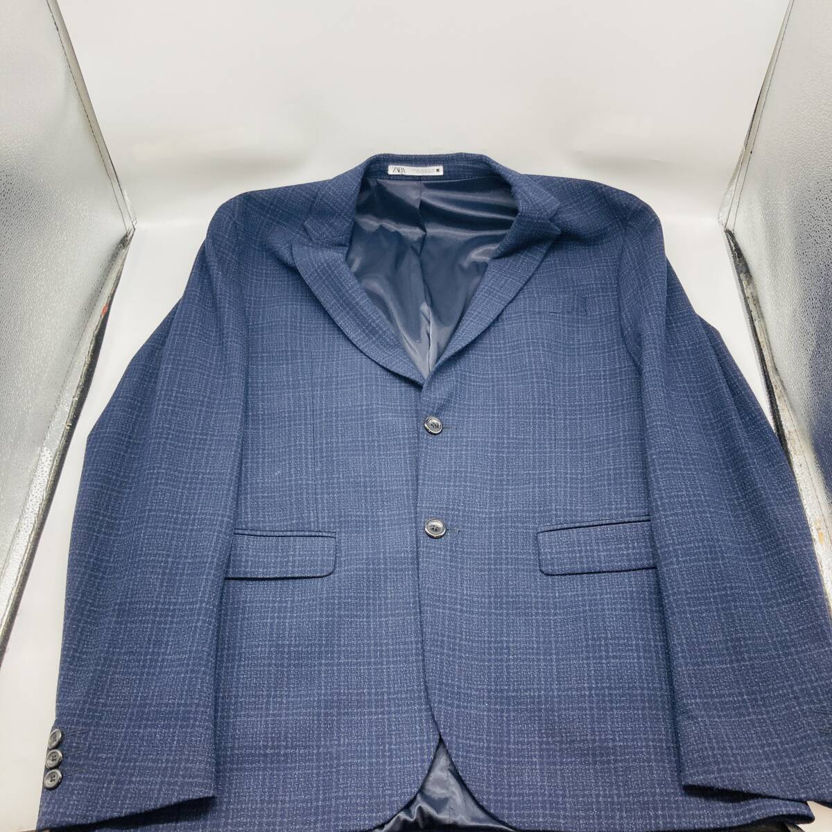 【4826】ZARA テーラードジャケット メンズ USA42サイズ XL相当 メンズ 紺 中古 ダークブルー 紳士 ジャケット 