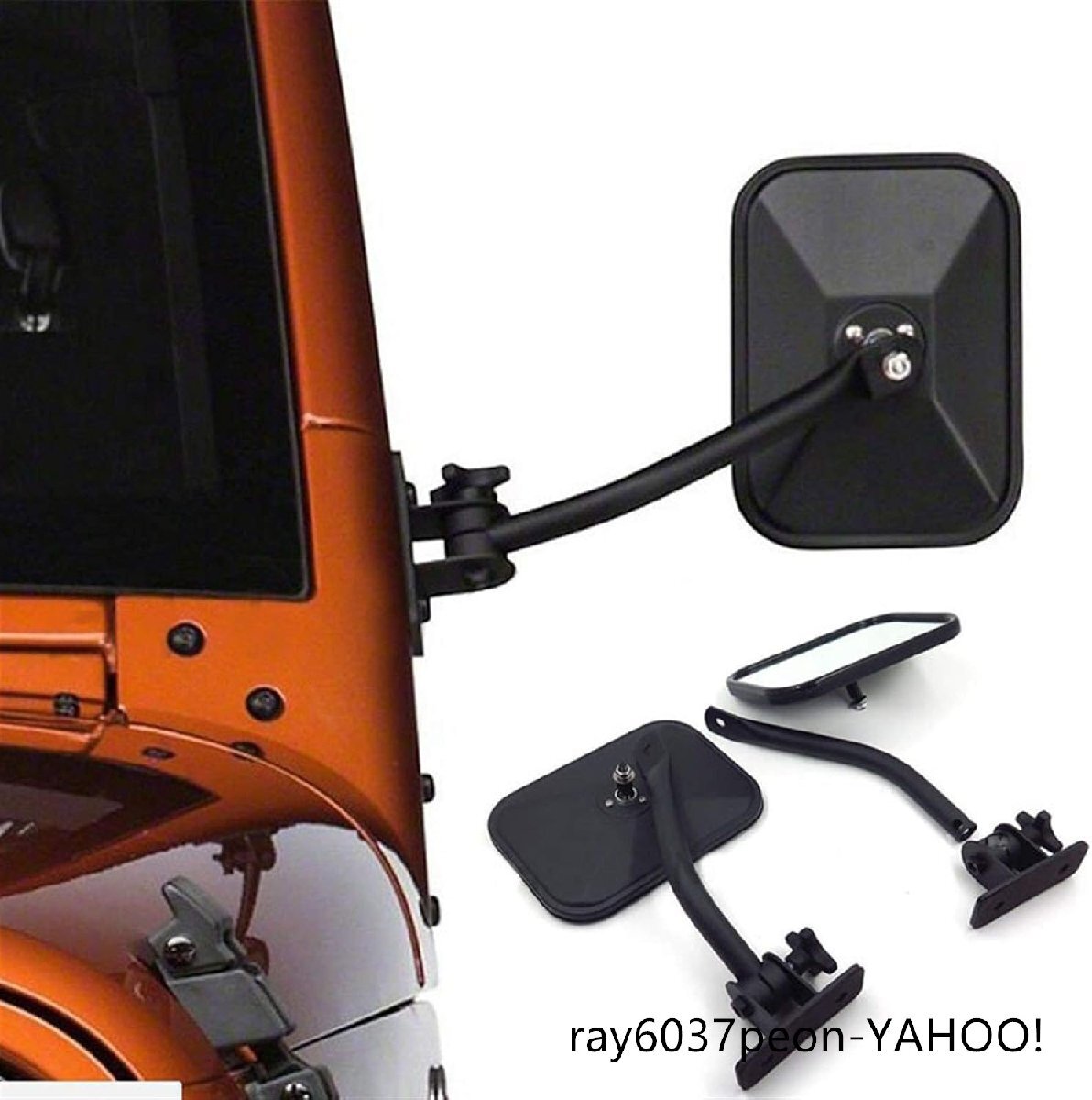 ジープ、ラングラー TJ JK 1997-2018 カースタイリング車のサイドドアバックミラー調整可能な形状レンズ死角外装 ウイングミラーガラス交換