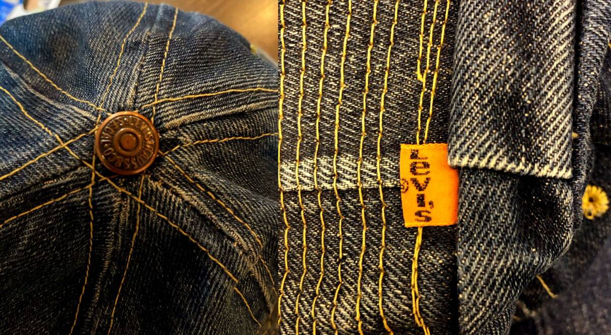 d464/LEVIS 70’s ヴィンテージ　デニムバケットハット　オレンジタブ　美品　