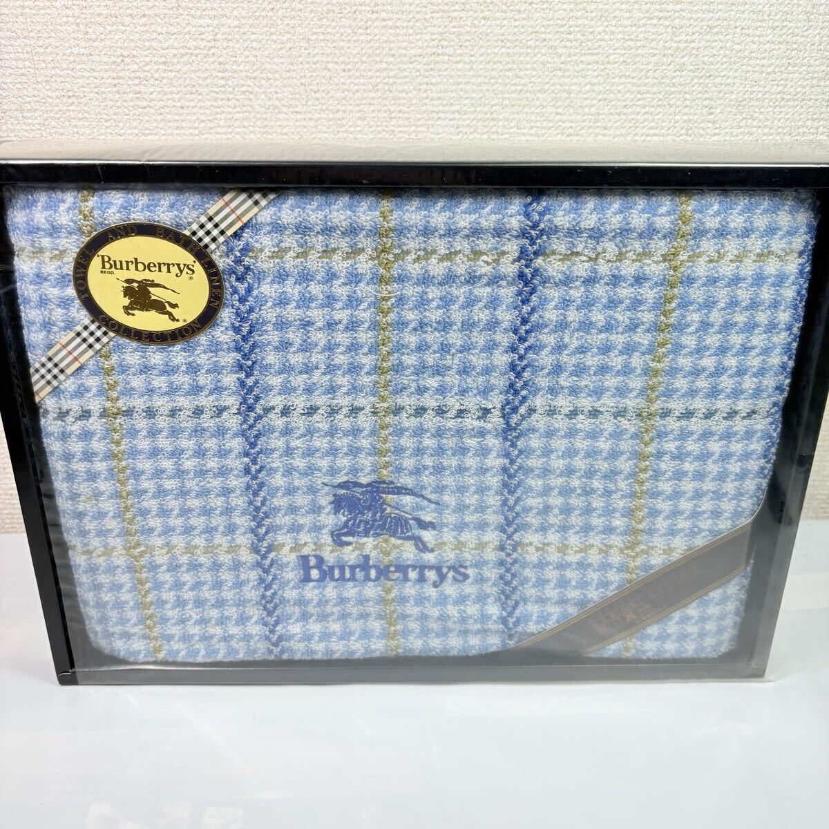 美品未使用　 Burberrys BURBERRY バーバリー　バスタオル 60×120cm チェック　ブルー　 西川産業