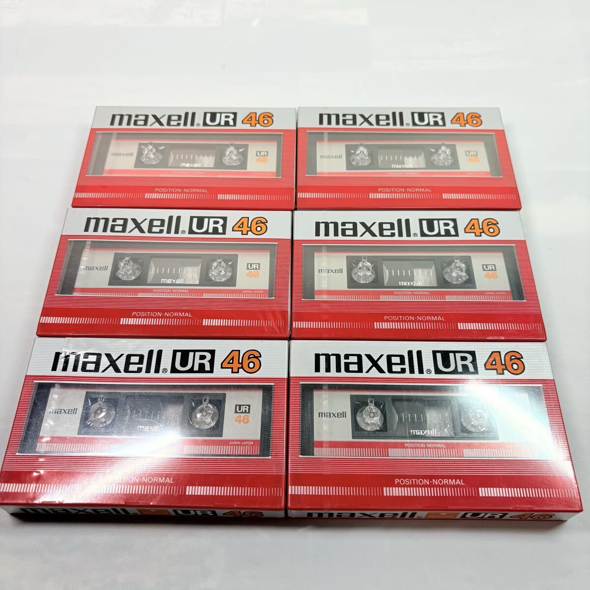 未開封品　maxell UR 46 カセットテープ 6個　記録媒体　レトロ　廃盤　 当時物