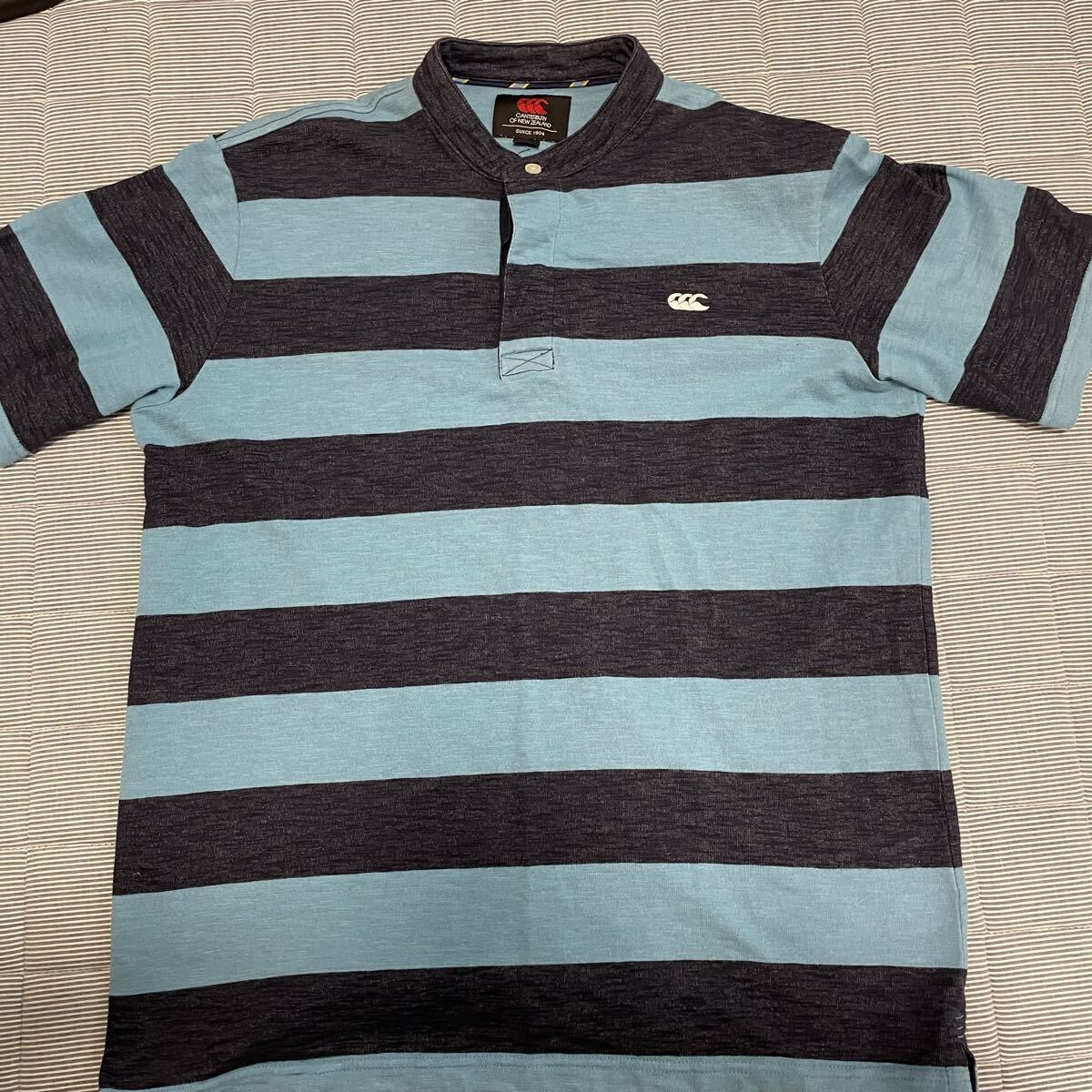 Canterbury カンタベリー　tシャツ ヘンリーネック　ボーダー　XL リネン