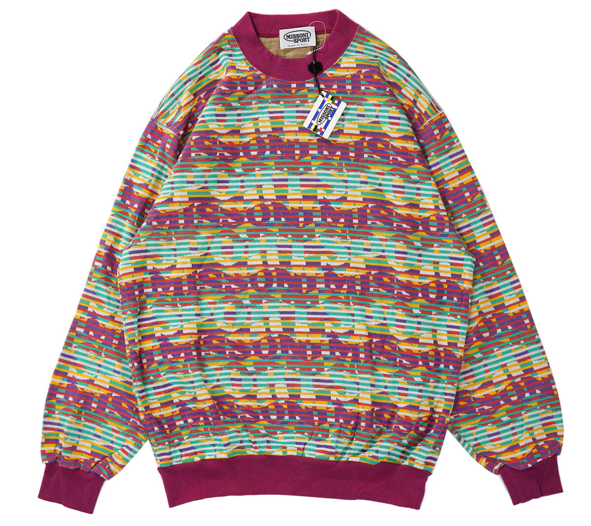 「 タグ付き イタリア製 80s 90s MISSONI SPORT コットン ビスコース ニット メンズ 」ミッソーニ スポーツ Mサイズ