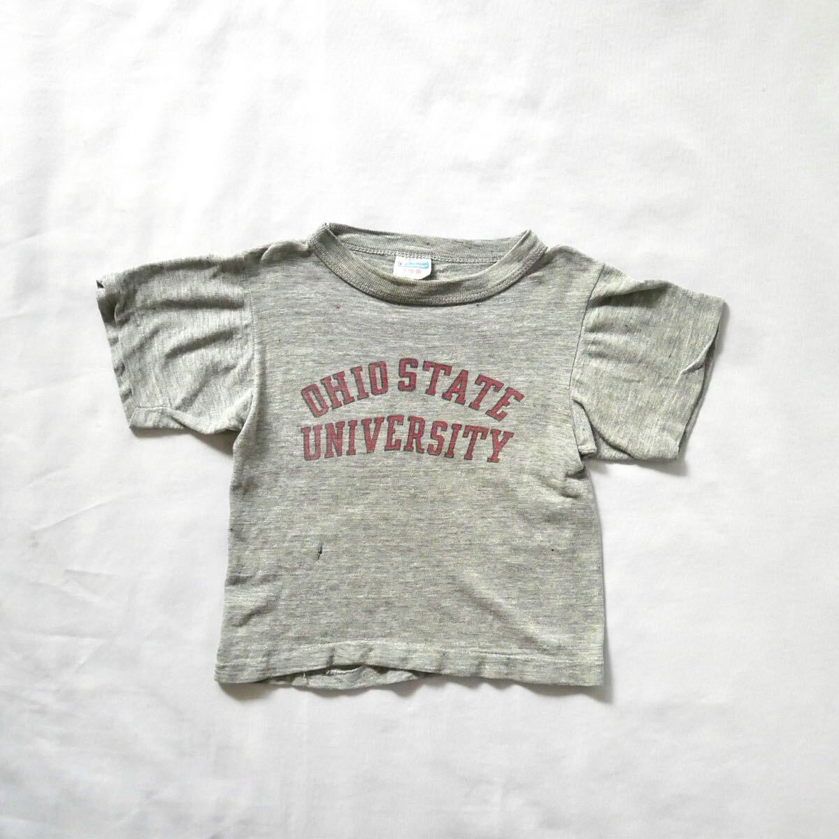 【KIDS】70s vintage champion grey Tshirt 70年代　USA製　チャンピオン　キッズヴィンテージ　霜降りグレー　Tシャツ　 染み込み　