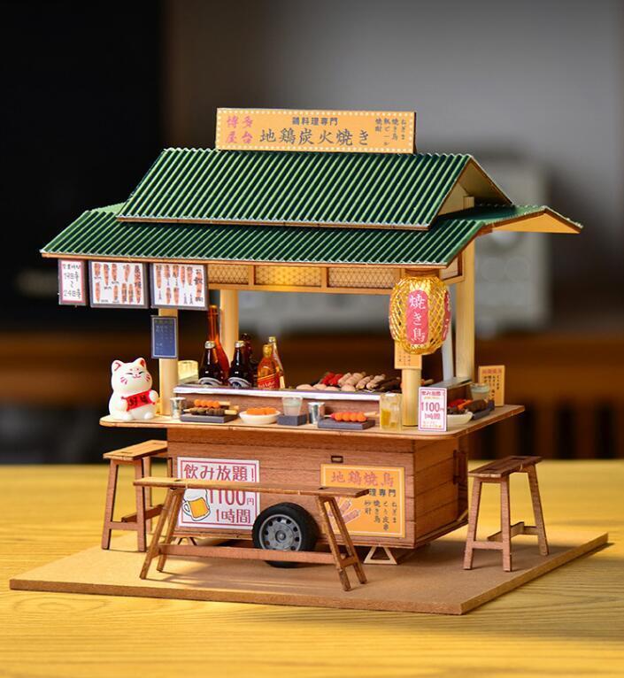 新作大人気上質DIY木製ドールハウスキット ミニチュアドールハウス 手作りおもちゃ DIY風景 ミニカットショップ