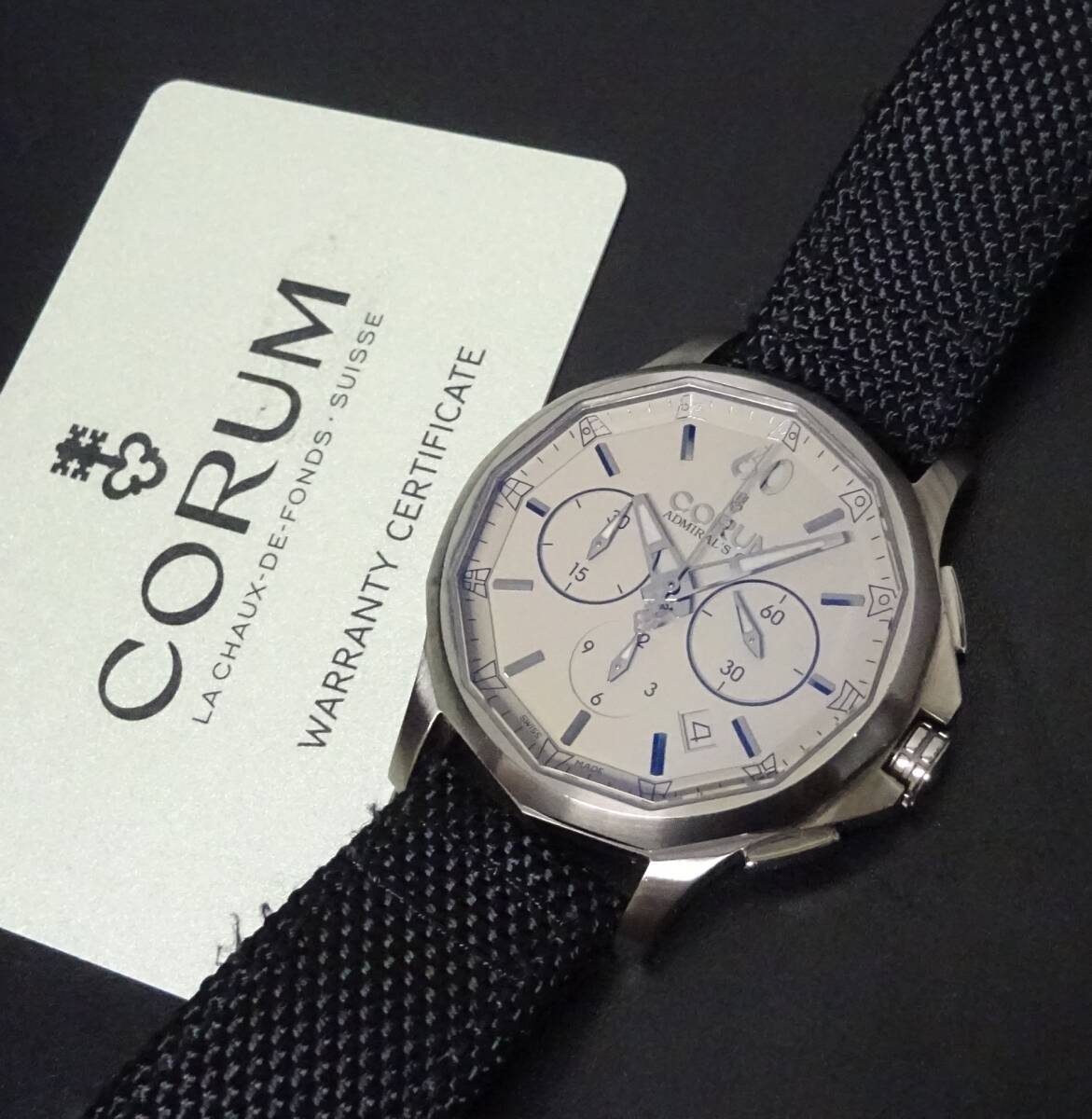 希少 CORUM コルム アドミラルズカップ レジェンド クロノグラフ 984.102.98/0603 AC13 自動巻 メンズ 国際保証書あり 純正内外箱あり 本物