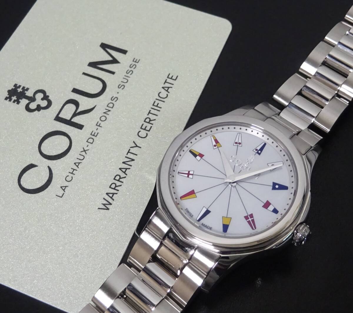 希少 日本限定モデル CORUM コルム アドミラルカップ 020.100.20 V200PN22 ホワイトシェル文字盤 国際保証書あり 本物