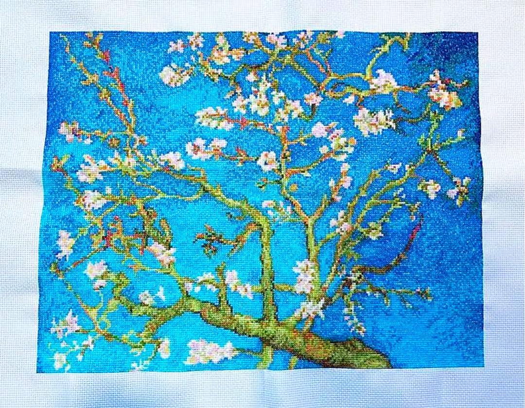 クロスステッチ ハンドメイド 完成品　手作り 約34cm x 27cm 刺繍