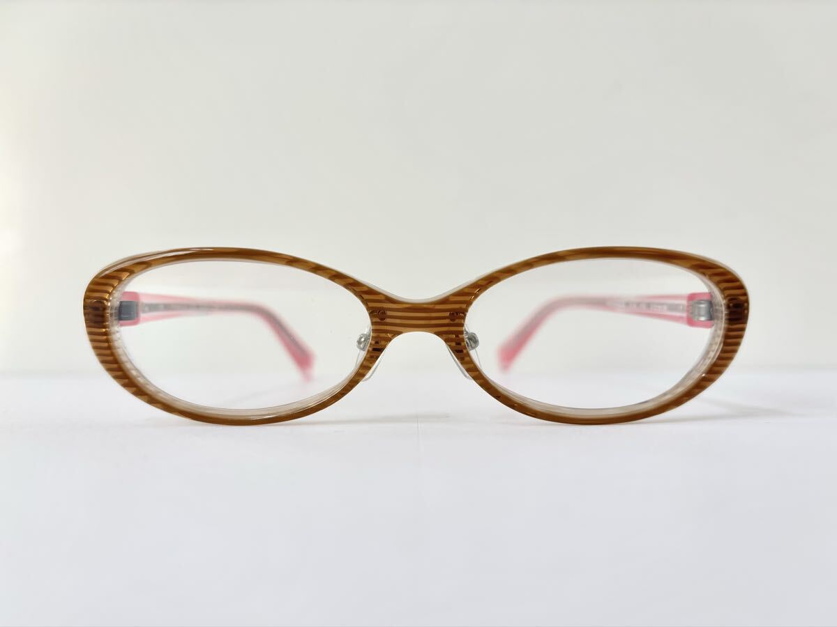 MASUNAGA 増永眼鏡　新品　未使用　日本製　セル　フレーム　茶色　ブラウン　ピンク　女性用　レディース　高級　フルリム　伊達めがね