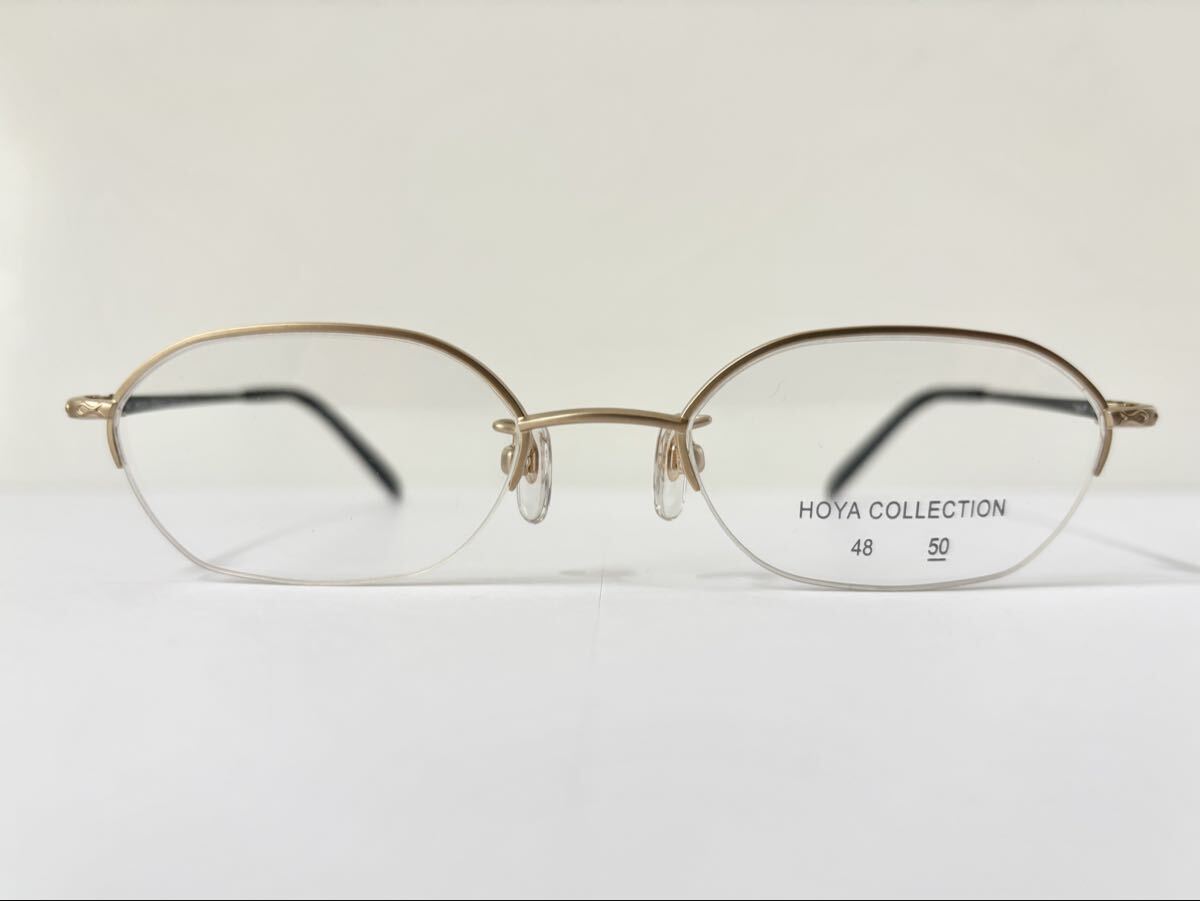 ホヤ　HOYA 新品　未使用　日本製　メンズ　メタル　ゴールド　金色　ビジネス　フレーム　ナイロール　眼鏡　メガネ　ハーフリム　めがね
