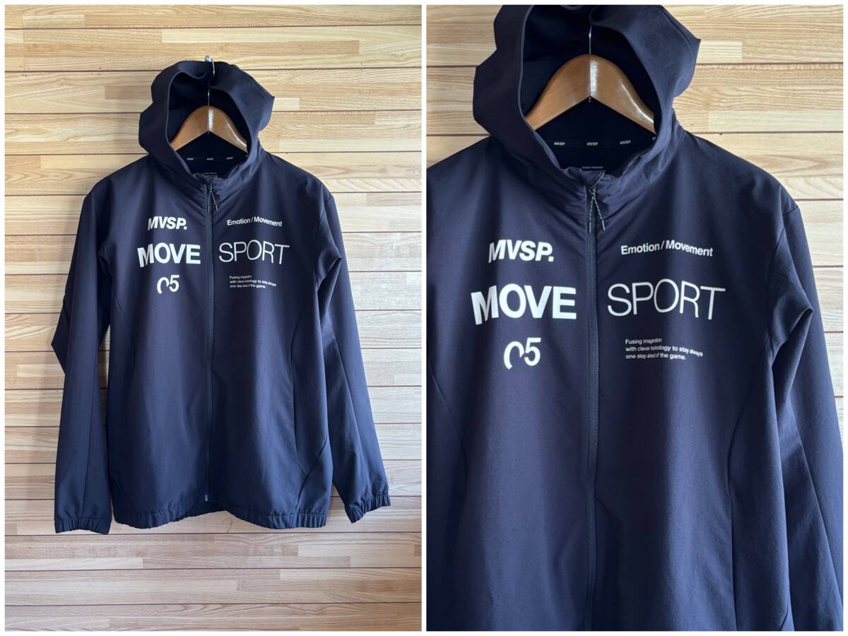 #セール★サイズ L★DESCENTE デサント MOVE SPORT ムーブスポーツ タフ はっ水 パーカー フード ジップ ネイビー 紺 スポーツ 春 夏 秋