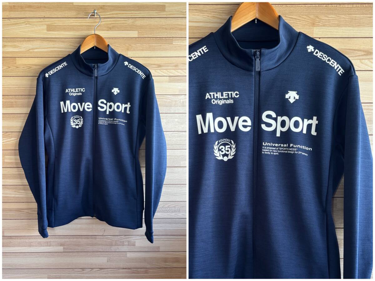 #セール★サイズ L★DESCENTE デサント MOVE SPORT ムーブスポーツ 立体シルエット スウェット ジャケット ジップ ネイビー 紺 春 秋 冬