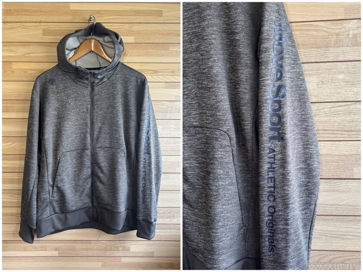 #セール★サイズ L★DESCENTE デサント MOVE SPORT ムーブ スポーツ スウェット パーカー ジップ フード シンプル グレー 秋 春 冬