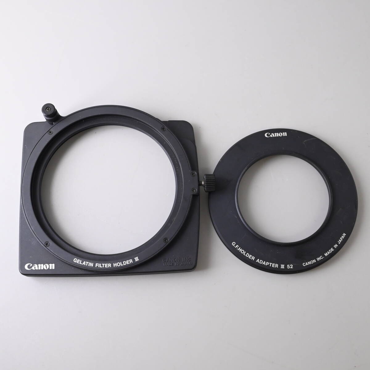 101620 Canon G.F. Holder Ⅲ キャノン 純正 [ ゼラチンフィルターホルダー 3] ＆ [ アダプターⅢ　52ｍｍ ] 中古美品セット