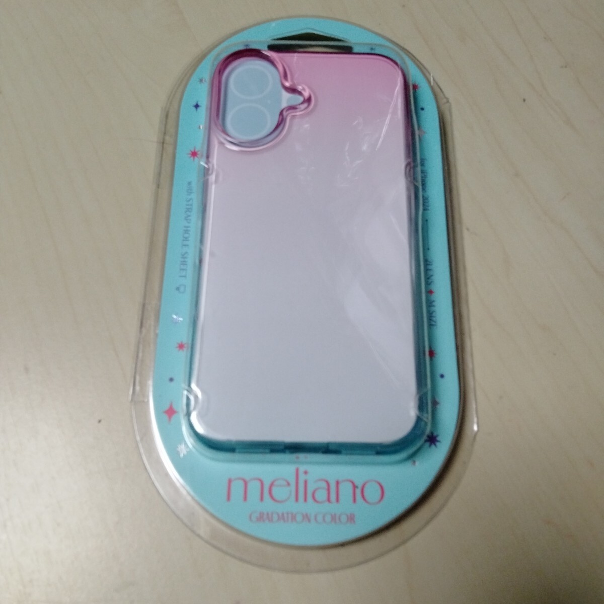 ◇ELECOM iPhone16 用 meliano ソフトケース グラデーション サクラ×アクア PM-A24AUCWCPNBU