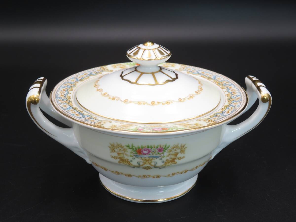 オールドノリタケ シュガーポット Noritake-月桂樹 マルキ印 オキュパイドジャパン 花 アンティーク ヴィンテージ 食器 レトロ 昭和