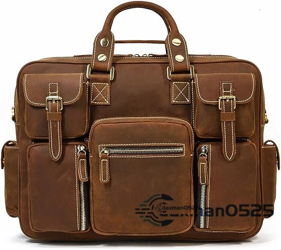 本革 ビジネスバッグ メンズ 大容量 15.6インチPC収納 厚みレザー ブリーフケース A4対応 手提げバッグ 2WAY ショルダーバッグ 男性