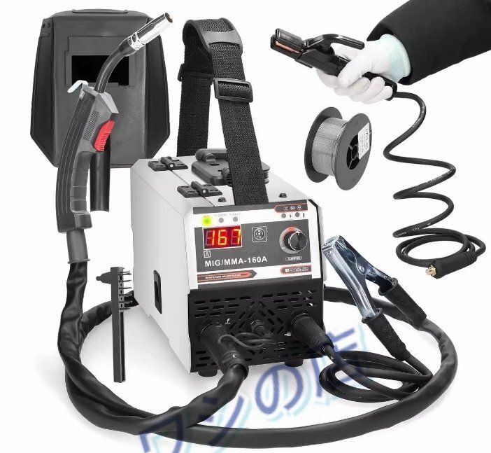 新品 ハイスペック! 100V半自動溶接機 家庭用/業務用 MIG-160A !MIG MMA 100V用 鉄 ステン アルミ MIG160A