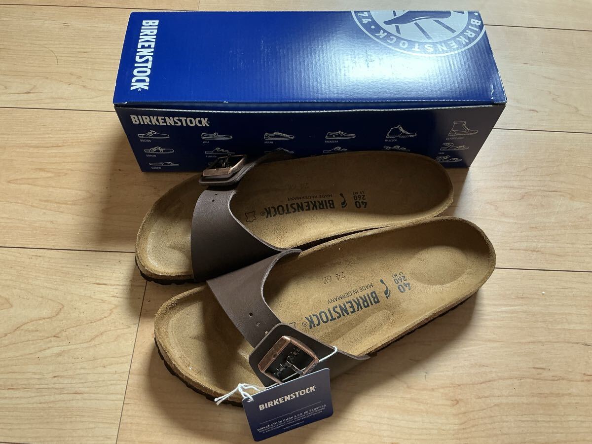 新品 40 BIRKENSTOCK MADRID DARK BROWN ビルケンシュトック　マドリード　26cm ブラウン　焦茶