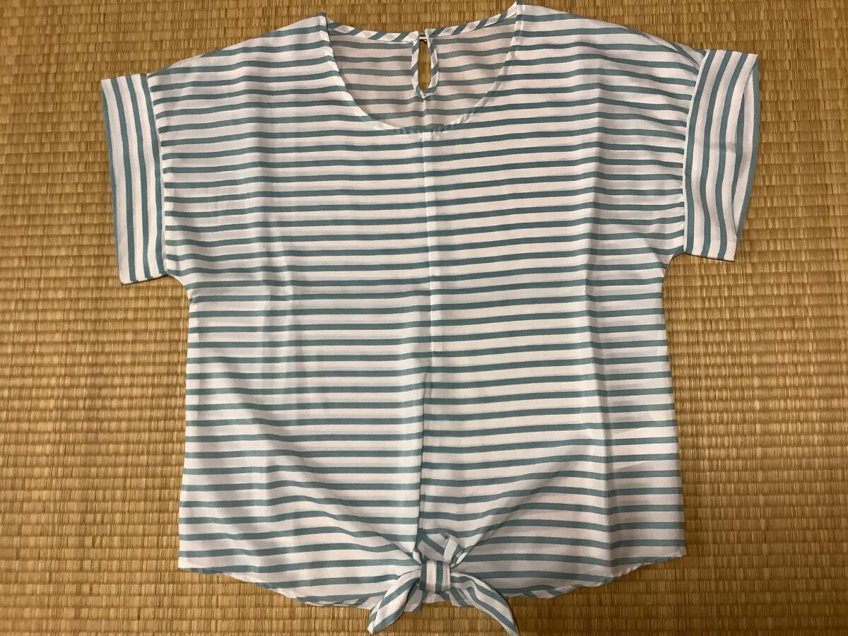 ★ ロペピクニック　ブラウス　ボーダー柄　レディース サイズ38 ★ ROPE PICNIC ホワイト&ブルー　トップス　★ used