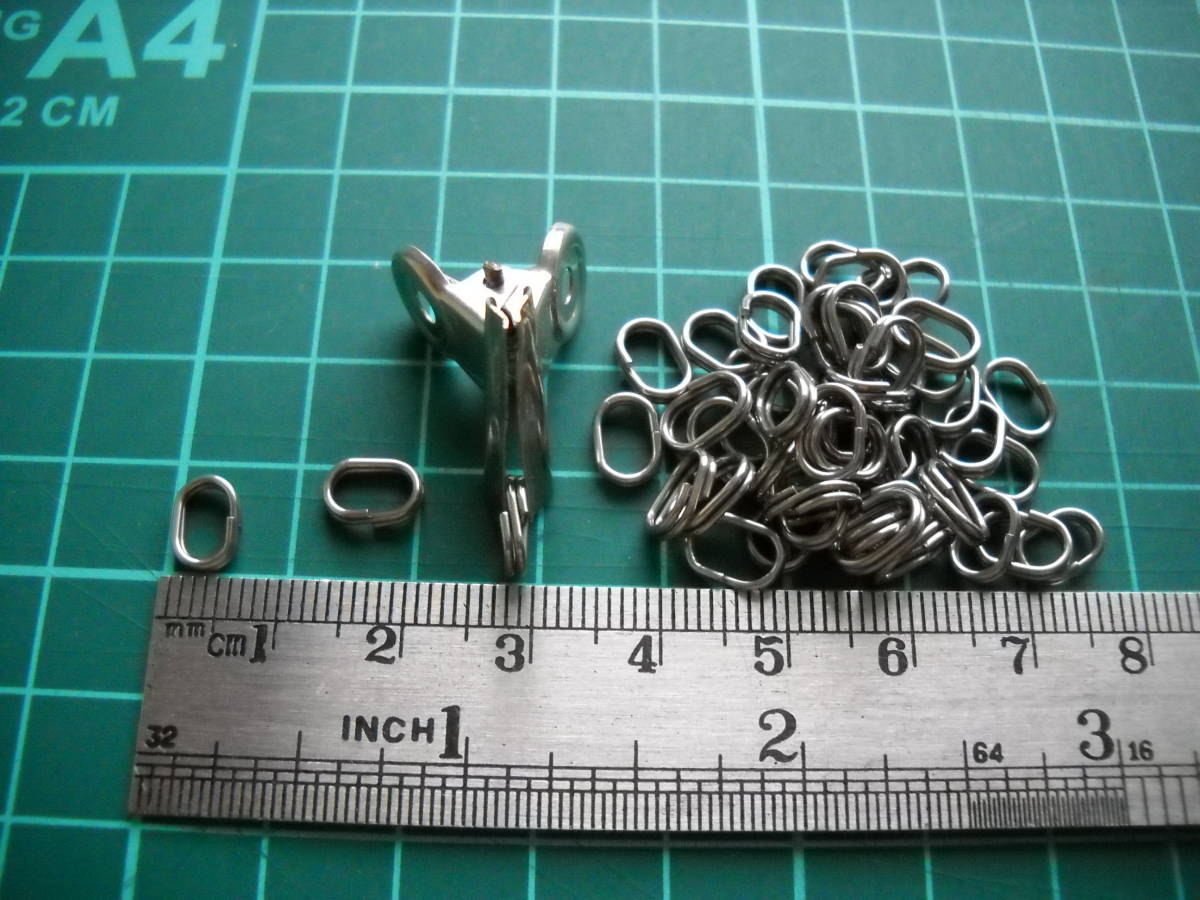 楕円スプリットリング 外径（ 縦）約8mm （ 横）5mm 50個 (ステンレス製)その2
